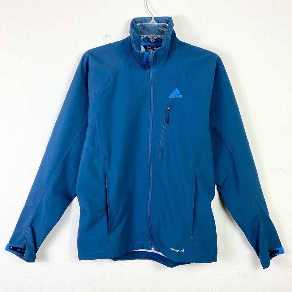 Adidas Men’s Teal Blue Climaproof Outdoor Weather Resistant Zip Up Jacket Size S